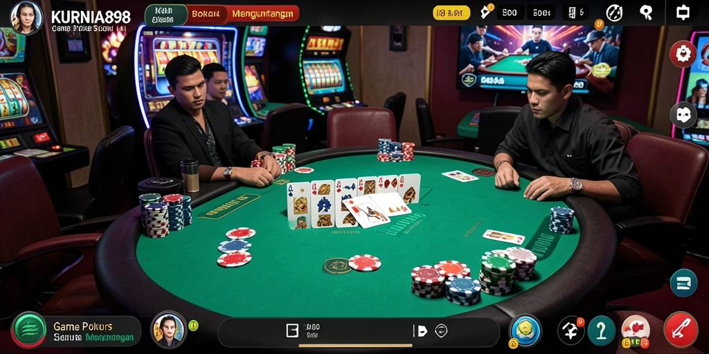 Tampilan gameplay Poker yang seru di KURNIA898.