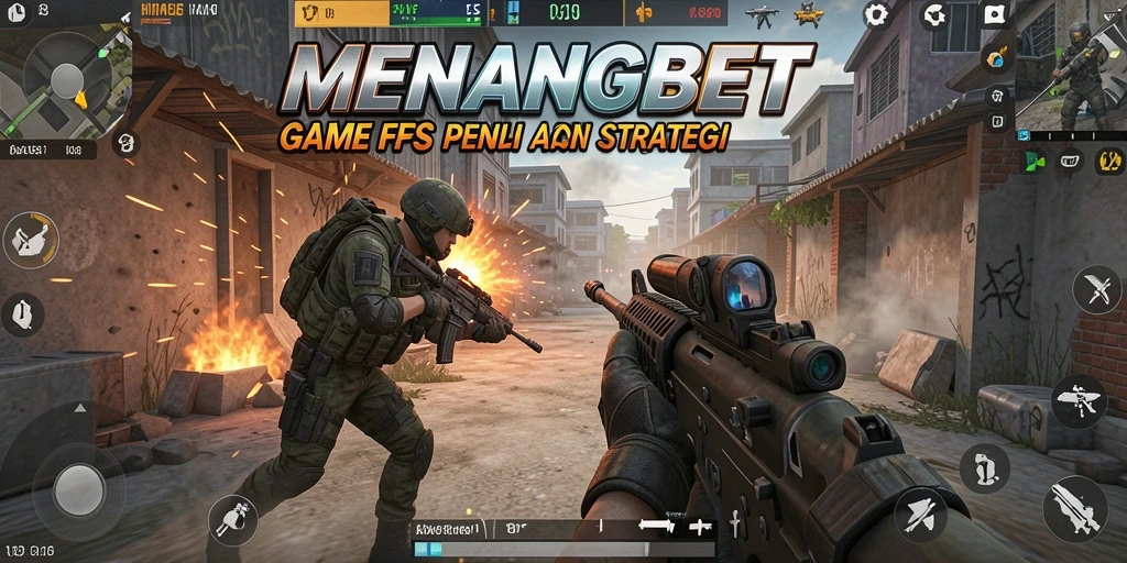 Screenshot MENANGBET menampilkan aksi menembak yang intens dalam game FPS.