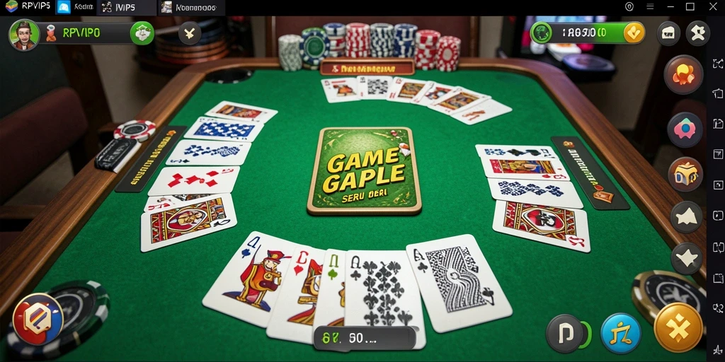 Screenshot utama RPVIP5 menampilkan gameplay Gaple yang seru.